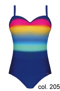 Immagine di PLUS SIZE SWIM SUIT BLUE WITH COLOURED BODICE